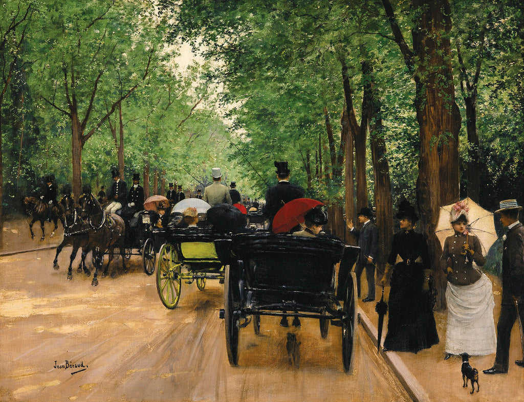Bois de Boulogne, vintage artwork by Jean-Georges Beraud, 12x8" (A4) Poster