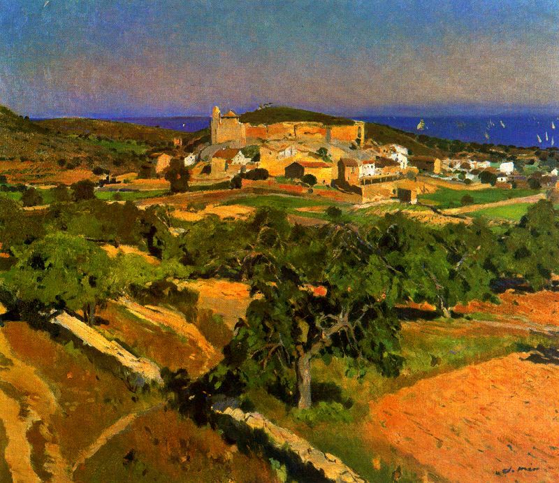 Calafell, vintage artwork by Joaquin Mir  Trinxet, 12x8" (A4) Poster