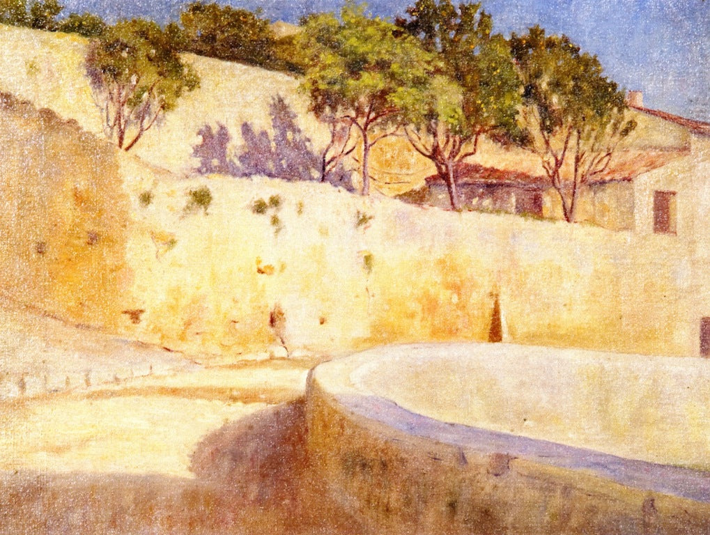 Stucco Street Corner by Lucien Abrams,A3(16x12")Poster