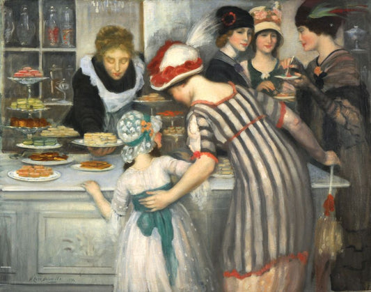 In the Pastry Shop, vintage artwork by Henry Caro-Delvaille, 12x8" (A4) Poster