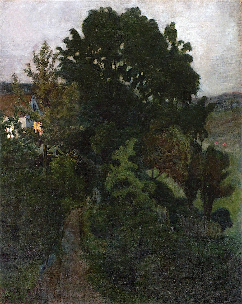 Autumn Dusk in the Garden, vintage artwork by Nicolai Astrup, 12x8" (A4) Poster