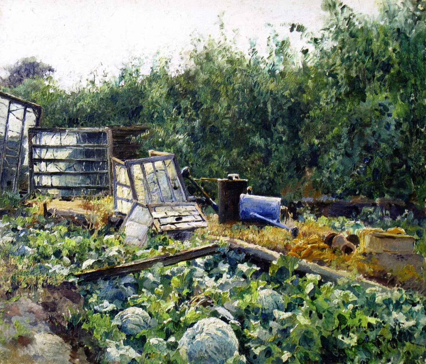 Vegetable Gardens, vintage artwork by Mikhail Berkos, 12x8" (A4) Poster