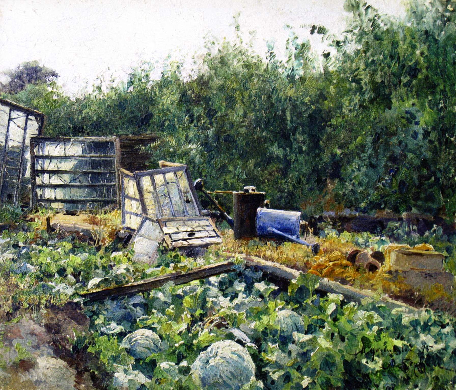 Vegetable Gardens, vintage artwork by Mikhail Berkos, 12x8" (A4) Poster