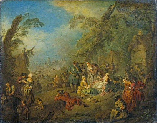 The Vivandieres of Brest, vintage artwork by Jean-Baptiste Pater, 12x8" (A4) Poster