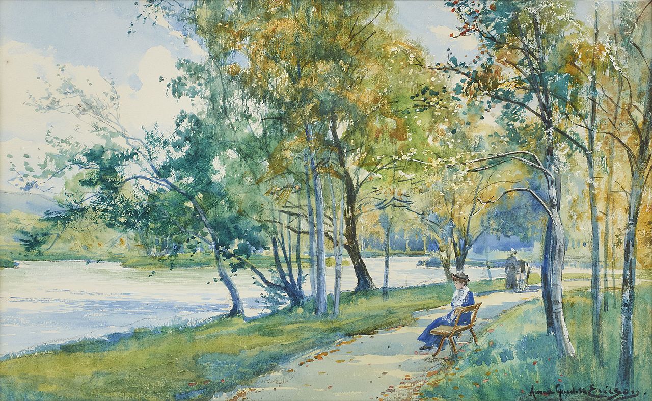 Moat park, vintage artwork by Anna Gardell-Ericson, 12x8" (A4) Poster