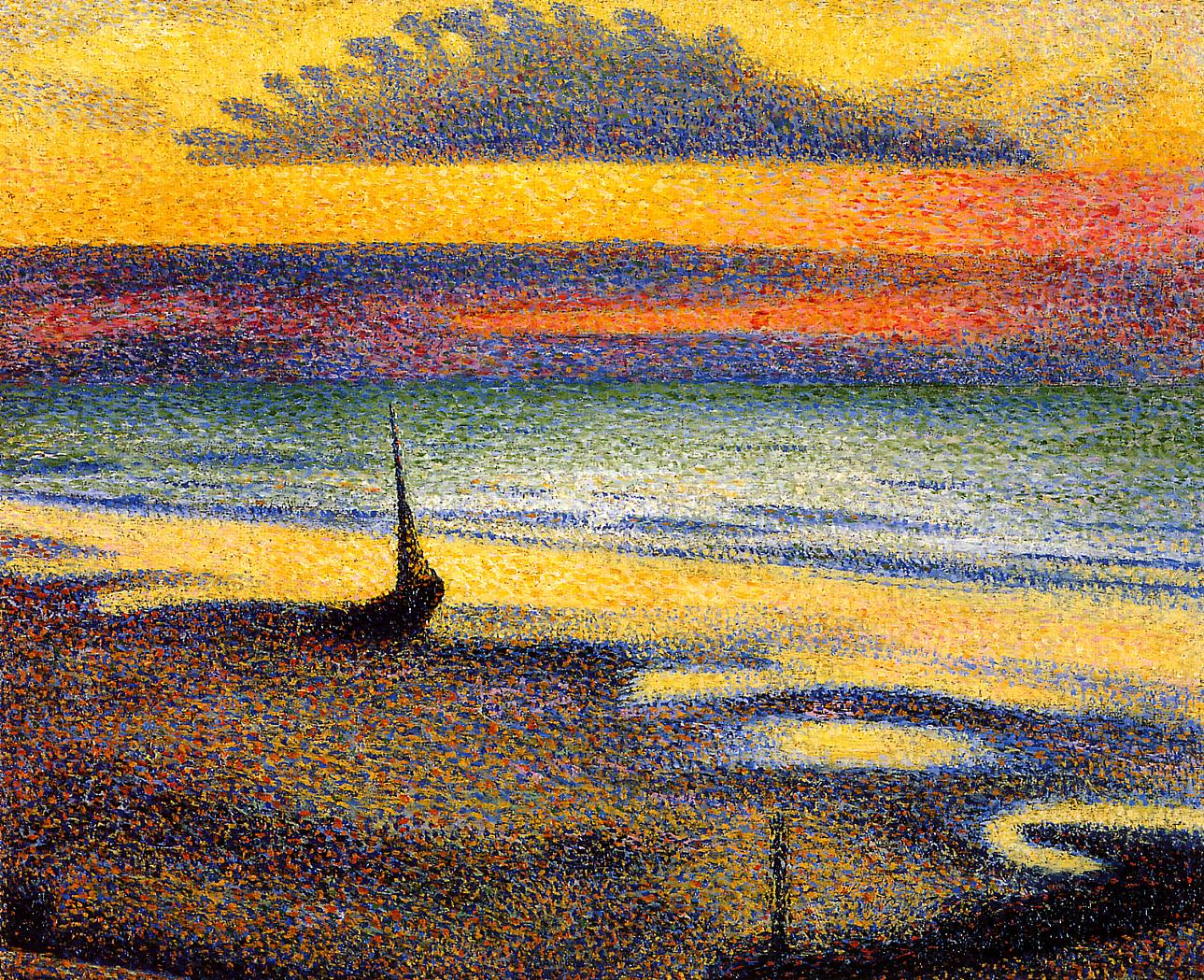 On the beach by Georges Lemmen,A3(16x12")Poster
