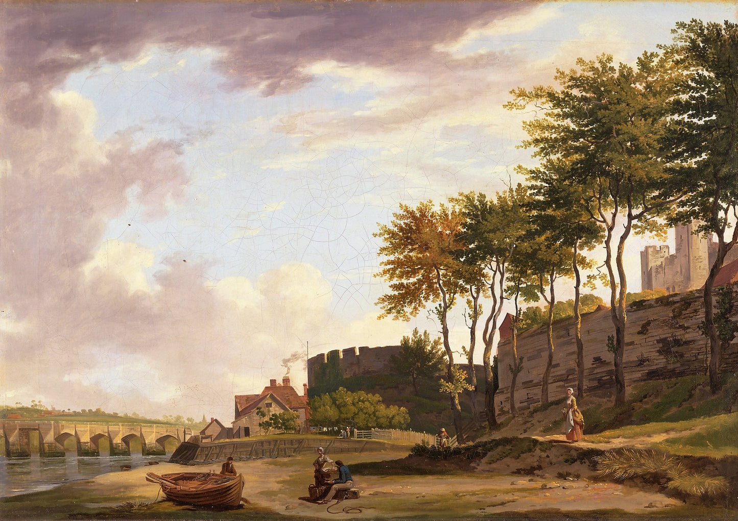 The Medway at Rochester, vintage artwork by Francis Wheatley, 12x8" (A4) Poster