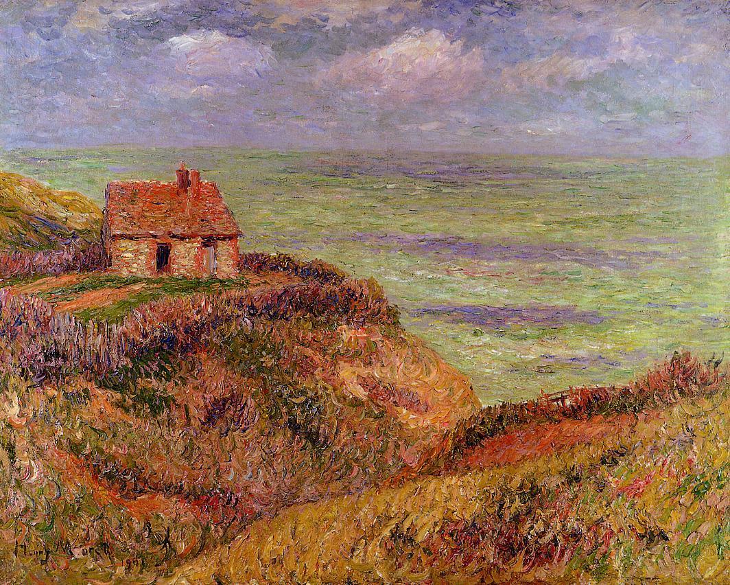 Cliffs of Moelian, Finistere, vintage artwork by Henry Moret, 12x8" (A4) Poster