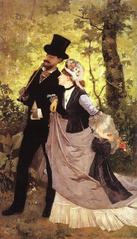 Honeymoon, vintage artwork by Ernst-Ange Duez, 12x8" (A4) Poster