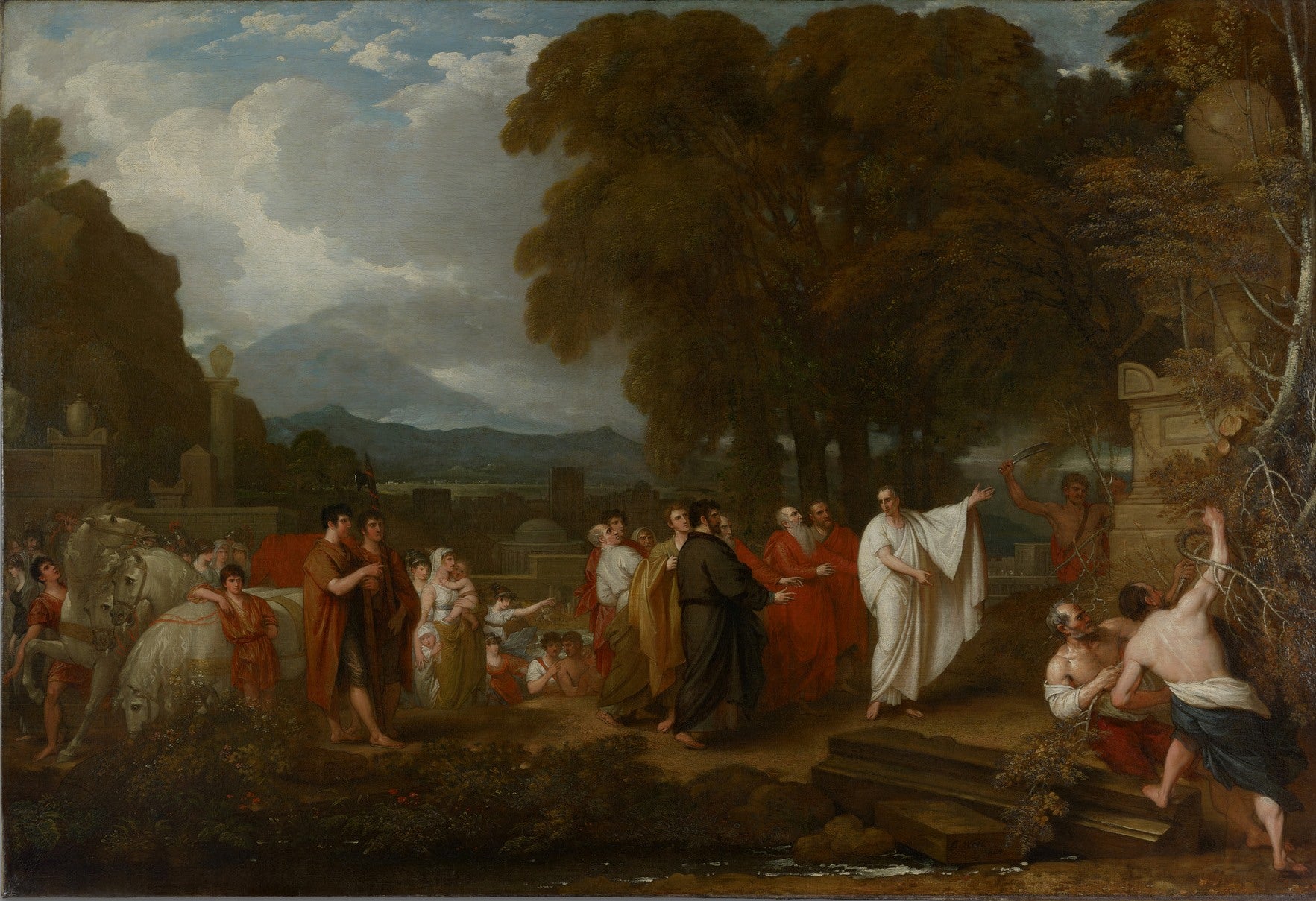 Cicero Discovering the Tomb of Archimedes, vintage artwork by Benjamin West, 12x8" (A4) Poster