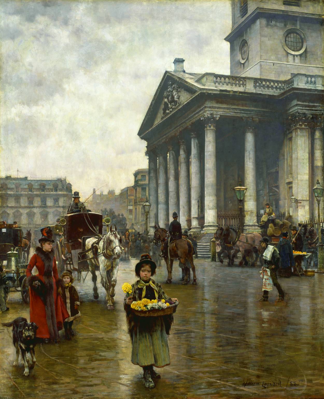 St Martin-in-the-Fields, vintage artwork by William Logsdail, 12x8" (A4) Poster