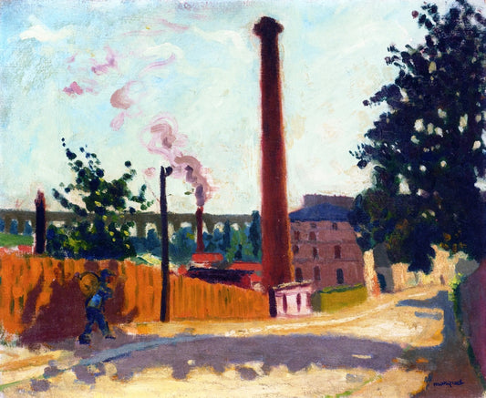 Arceuil, the Factory and Aqueduct, vintage artwork by Albert Marquet, 12x8" (A4) Poster