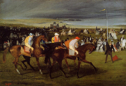 At the Races: the Start, vintage artwork by Edgar Degas, 12x8" (A4) Poster