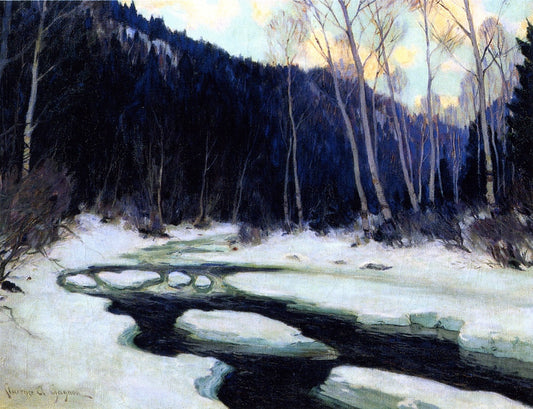 River Thaw, vintage artwork by Clarence Gagnon, 12x8" (A4) Poster