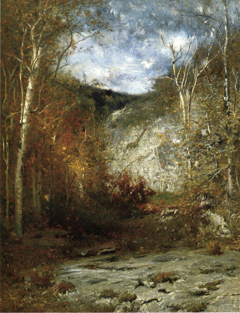 Rocky Ledge, Adirondacks, vintage artwork by Alexander Helwig Wyant, 12x8" (A4) Poster