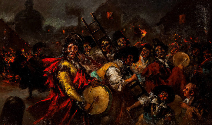 Ronda de noche o la Víspera de Reyes, vintage artwork by Eugenio Lucas Velazquez, A3 (16x12") Poster Print