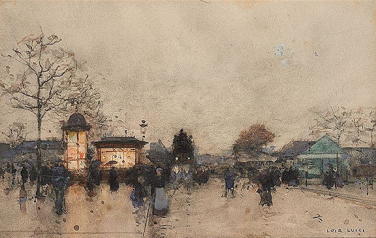 The Kiosk, vintage artwork by Luigi Loir, 12x8" (A4) Poster