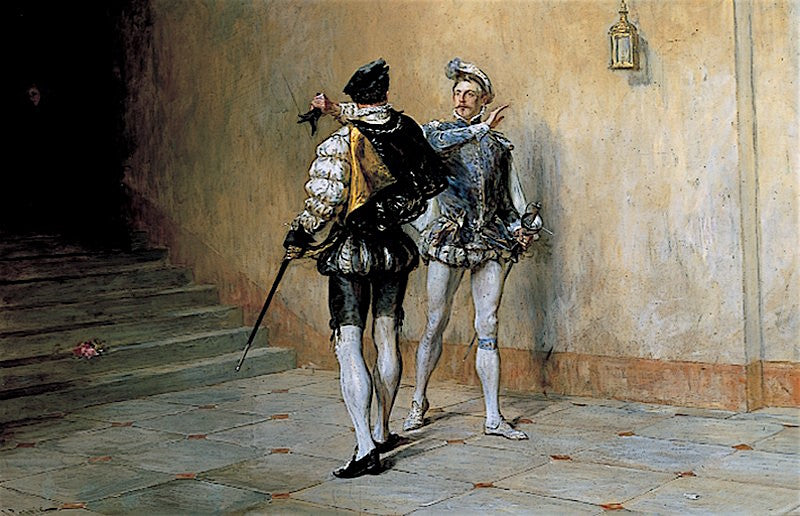 The Commencement of the Quarrel, vintage artwork by John Pettie, RA, 12x8" (A4) Poster