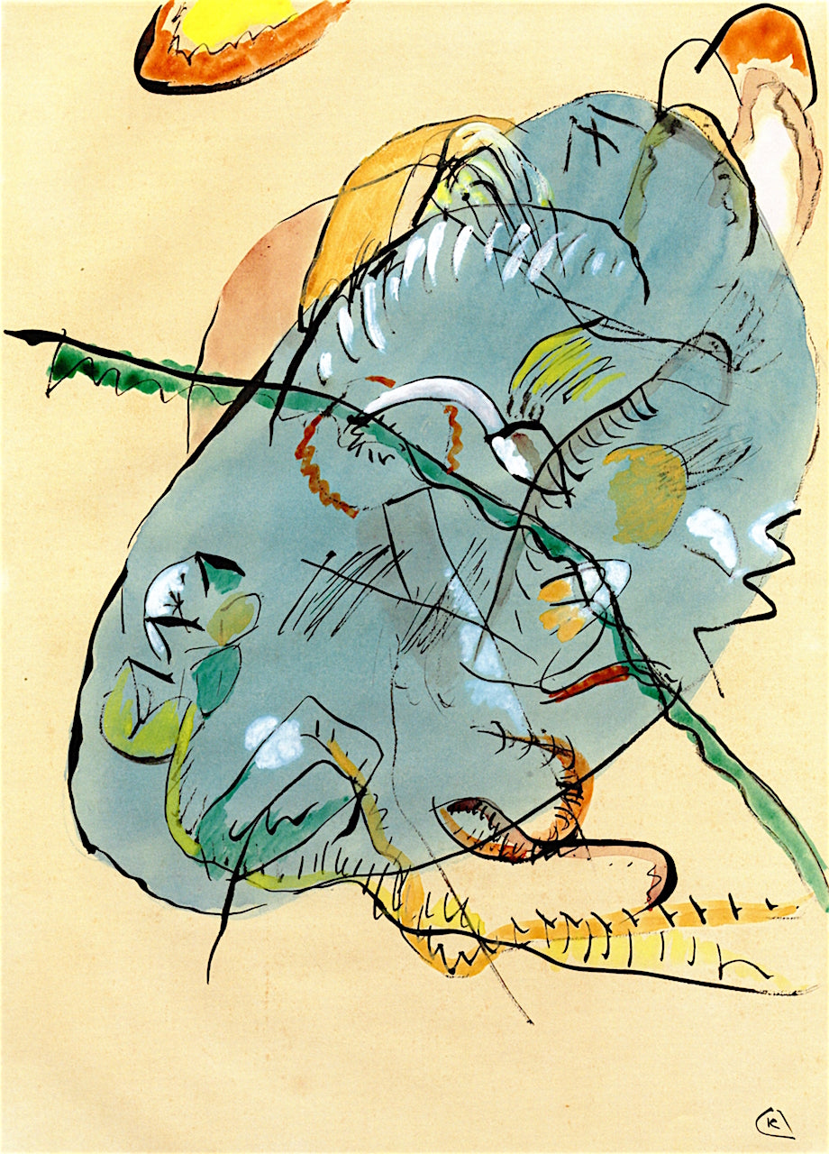 Entwurf zu Bluer Fleck by Wassily Kandinsky,A3(16x12")Poster
