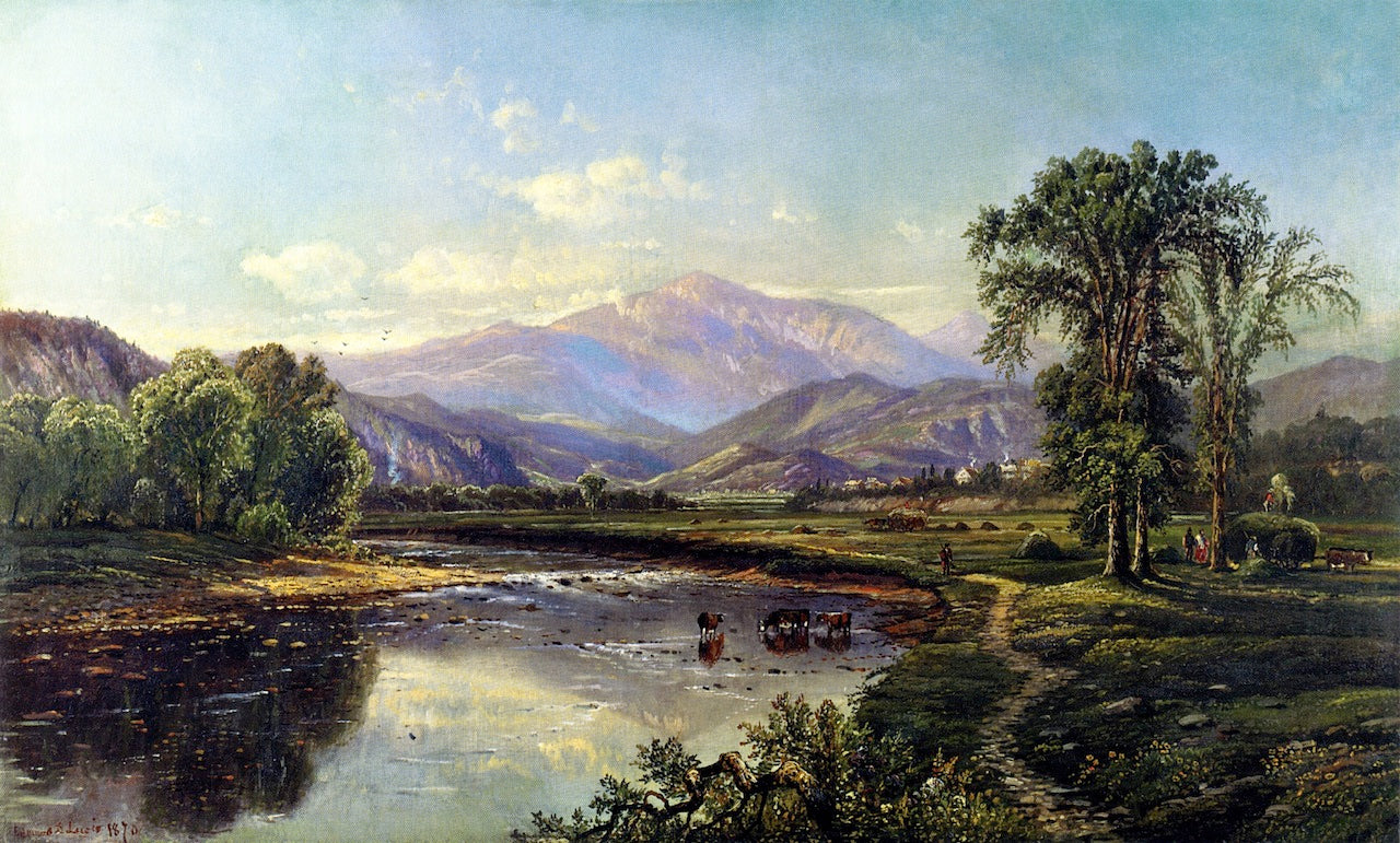 Mount Washington and the Saco River, vintage artwork by Edmund Darch Lewis, 12x8" (A4) Poster