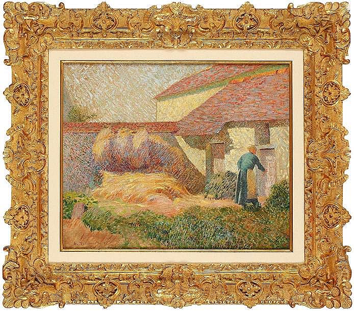 Farm with Yellow Roof by Henri DeLavallee,A3(16x12")Poster