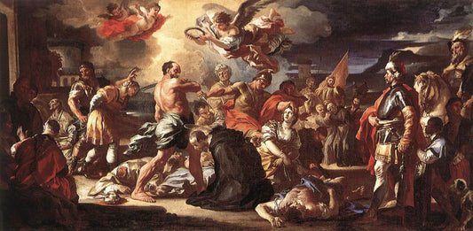 The Martyrdom of Saints Placidus and Flavia, vintage artwork by Francesco Solimena, 12x8" (A4) Poster