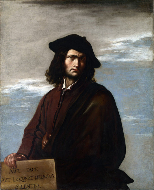 Self Portrait 'Philosophy', vintage artwork by Salvator Rosa, 12x8" (A4) Poster