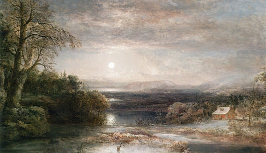 Evening on the Schuylkill, vintage artwork by Thomas Doughty, A3 (16x12") Poster Print