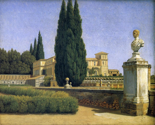 In the Gardens of the Villa Albani, vintage artwork by Christoffer Wilhelm Eckersberg, 12x8" (A4) Poster