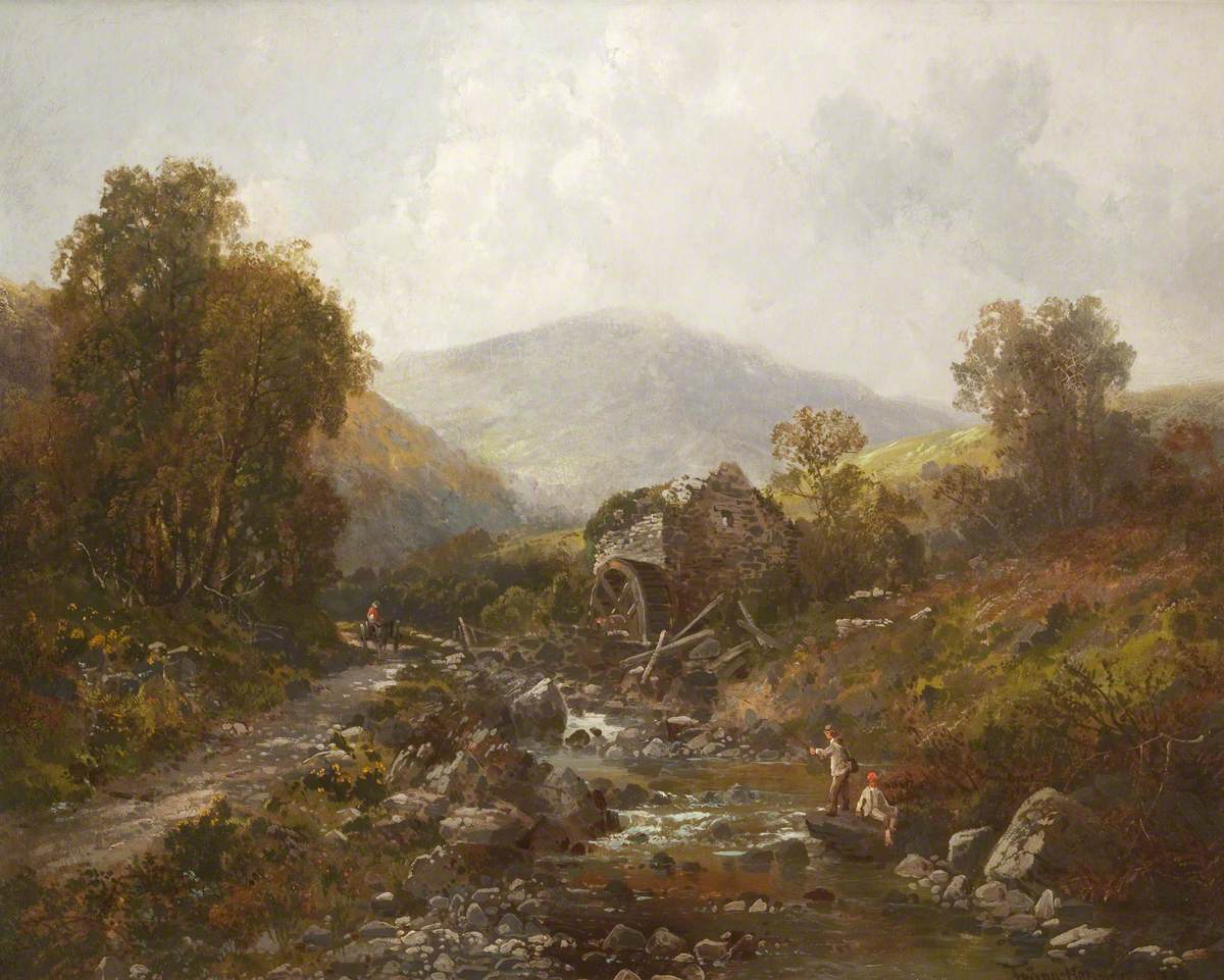 Baldwin Mill, vintage artwork by Franz Hopfner, 12x8" (A4) Poster