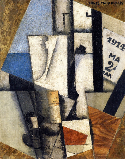 Still Life with Ephemeris, vintage artwork by Louis Marcoussis, 12x8" (A4) Poster