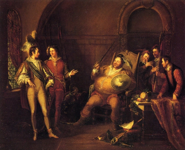 Falstaff and Prince Hal (A Scene from Henry IV, Part I, Act II, Scene IV), vintage artwork by John Cawse, 12x8" (A4) Poster