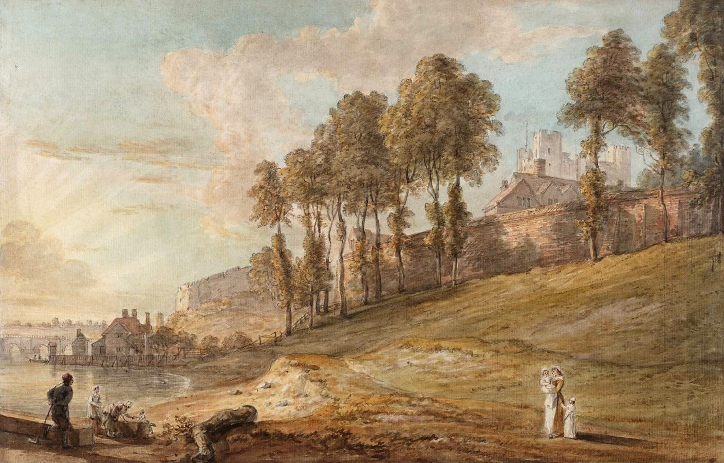 Rochester, Kent, vintage artwork by Paul Sandby , R.A., 12x8" (A4) Poster