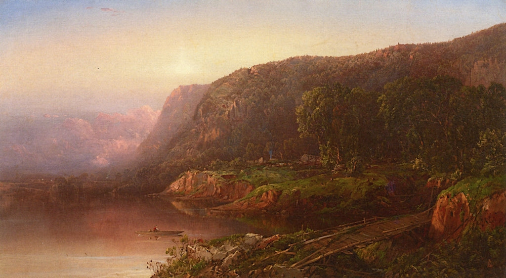 Mountain Scene on the Ohio River, vintage artwork by William Louis Sonntag, Sr, 12x8" (A4) Poster