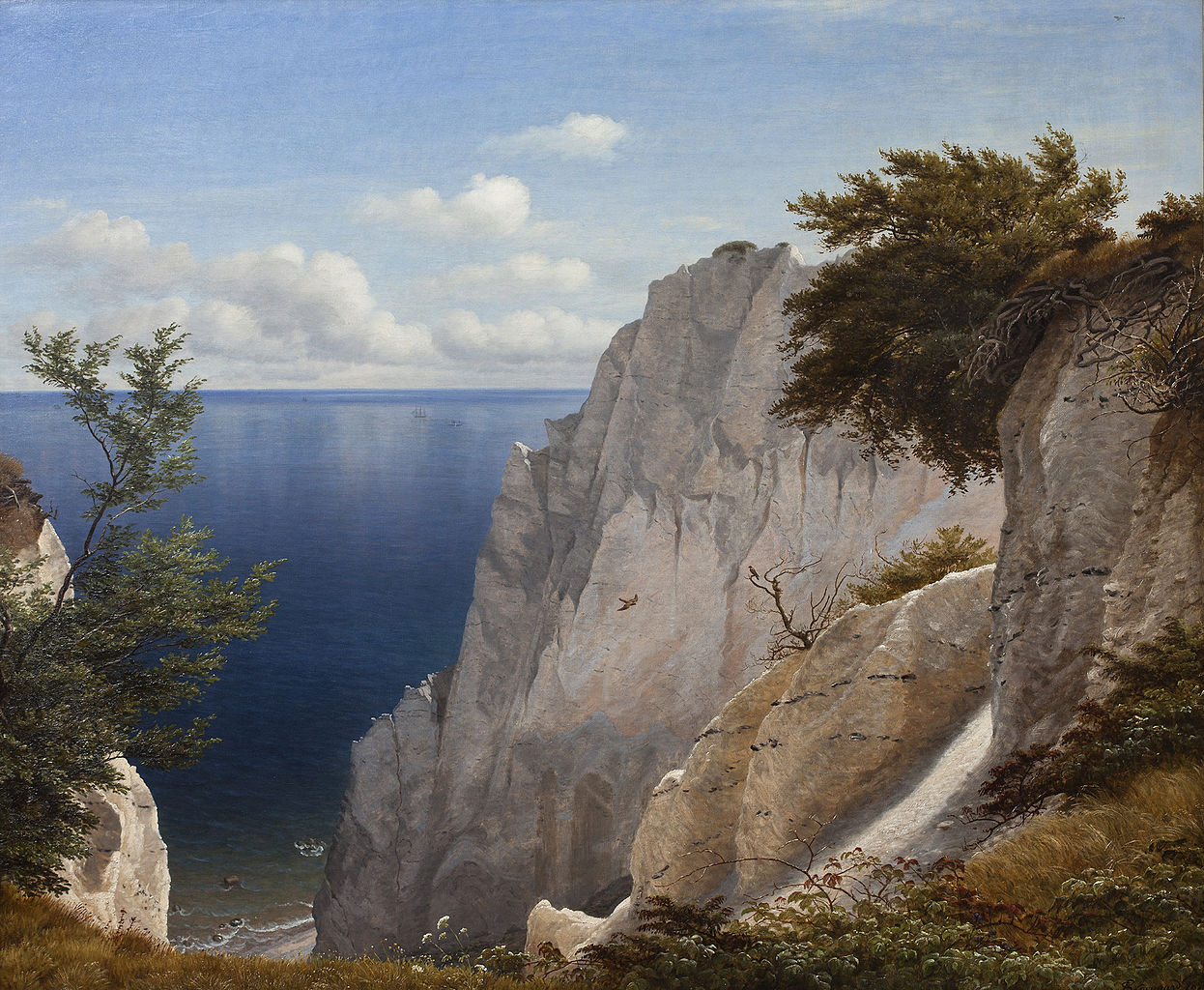 Cliffs of Møn, Denmark, vintage artwork by Peter Christian Skovgaard, A3 (16x12") Poster Print