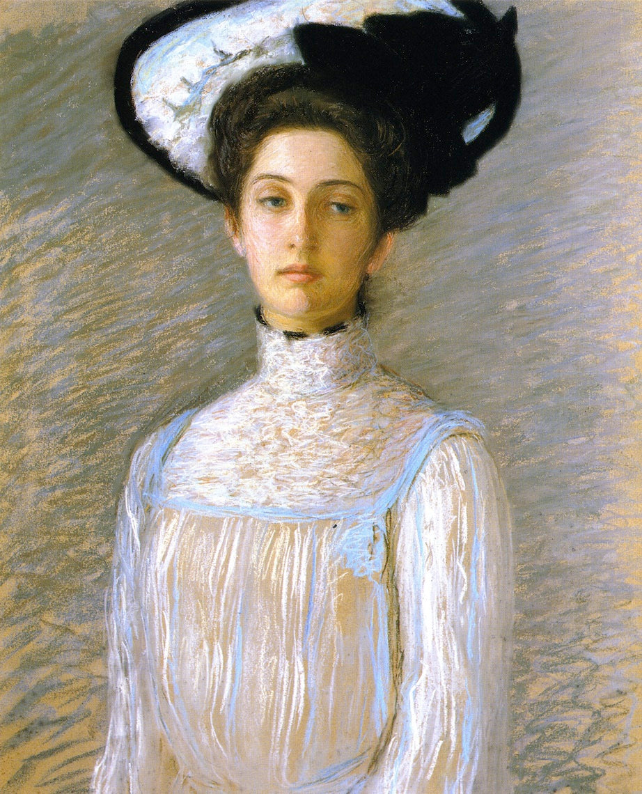 Alice in a White Hat, vintage artwork by Lilla Cabot Perry, 12x8" (A4) Poster
