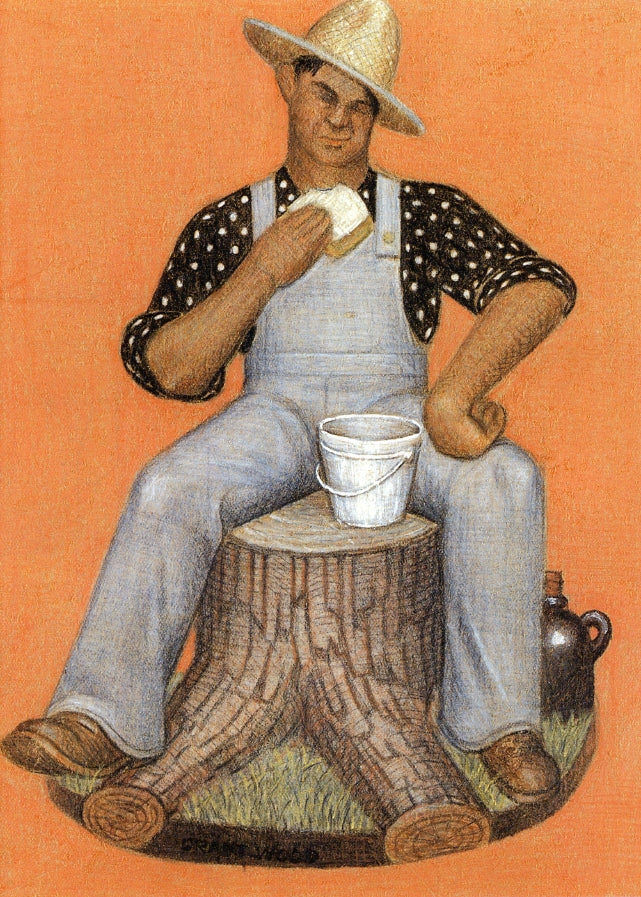 Hired Man, vintage artwork by Grant Wood, 12x8" (A4) Poster