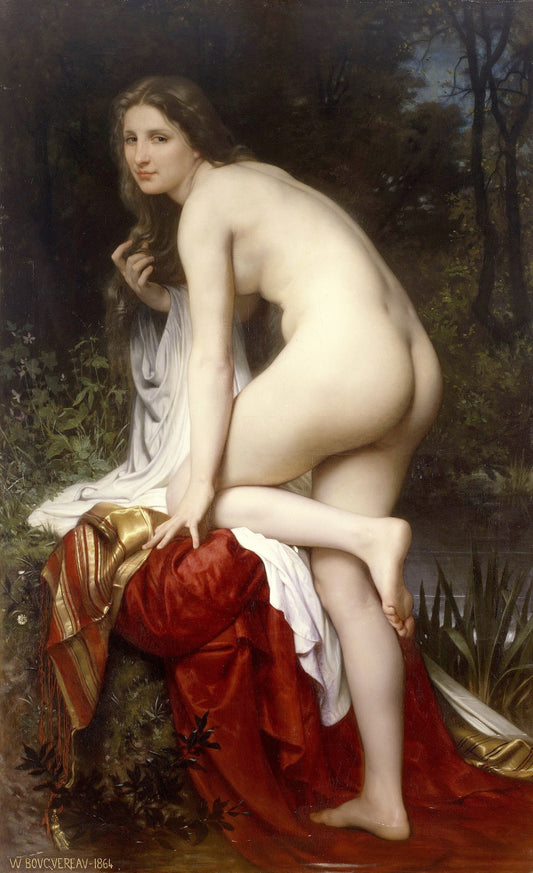 Bather, vintage artwork by William Bouguereau, 12x8" (A4) Poster