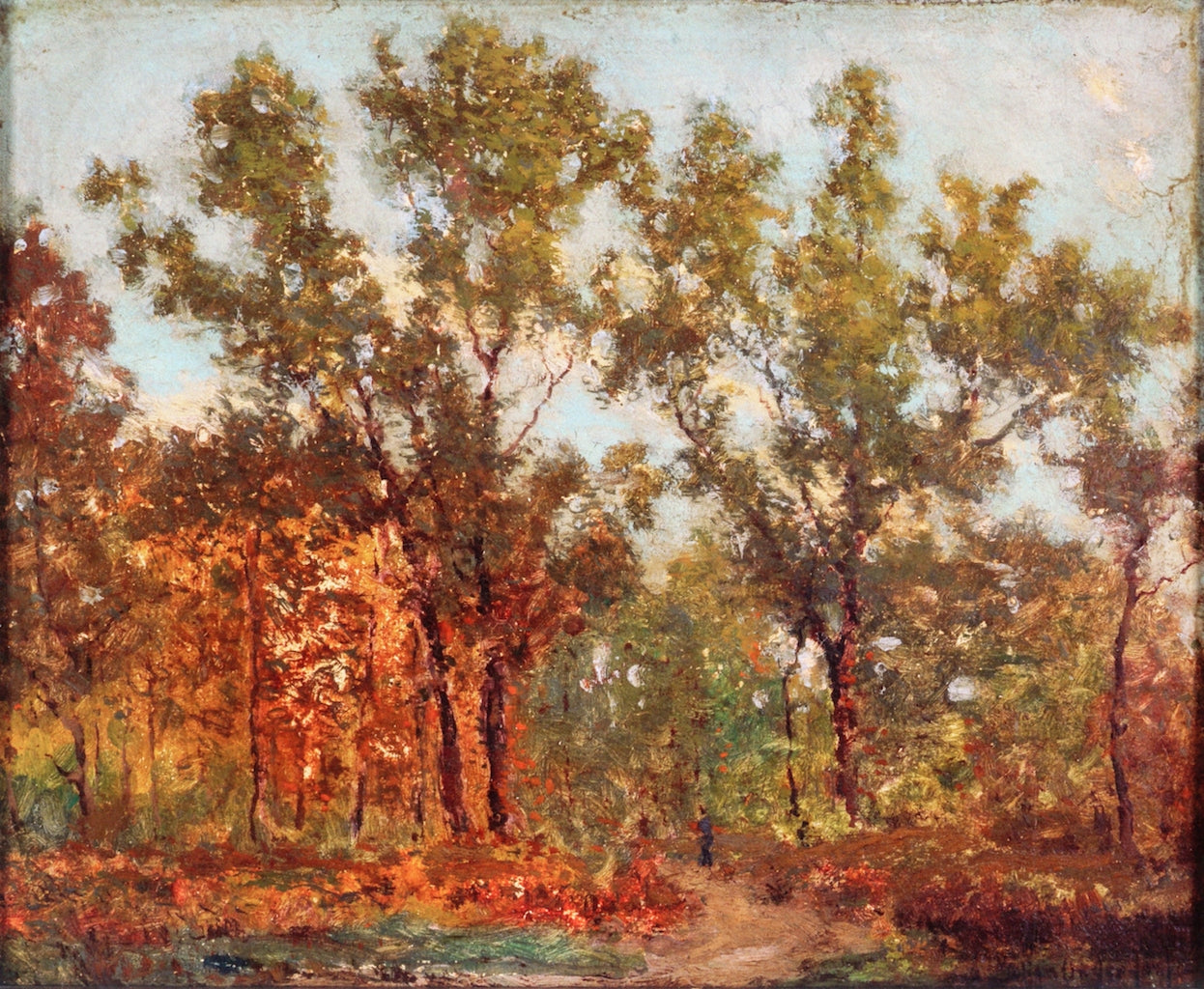 Barbizon Forest, vintage artwork by Julian Onderdonk, 12x8" (A4) Poster