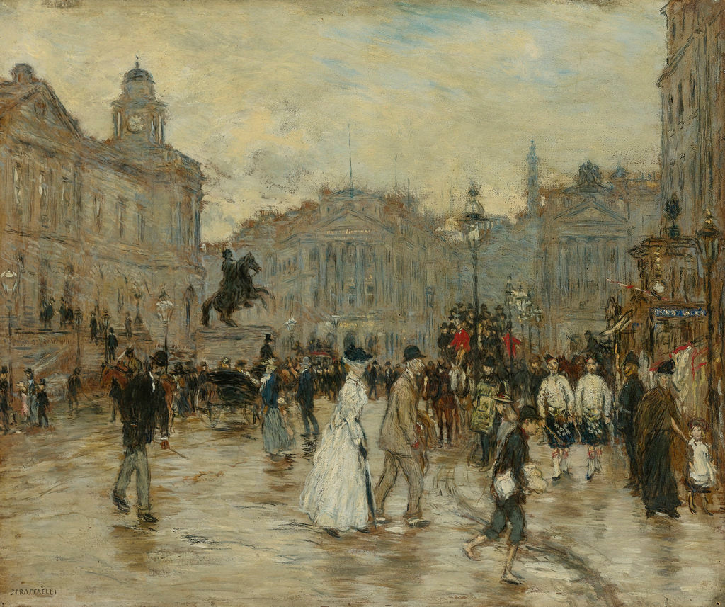 Princess Street, Edinburgh, vintage artwork by Jean-François Raffaëlli, 12x8" (A4) Poster