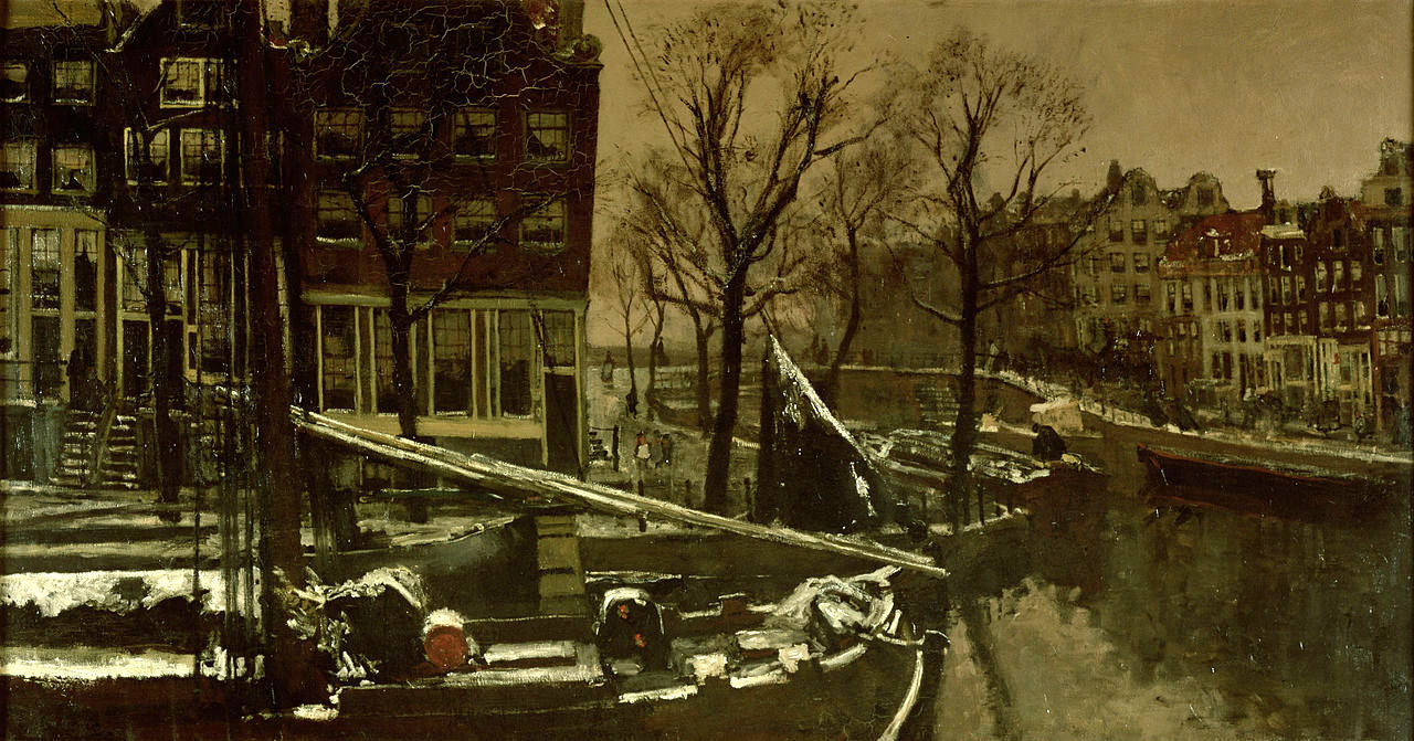 Amsterdam in Winter, vintage artwork by George Hendrik Breitner, 12x8" (A4) Poster