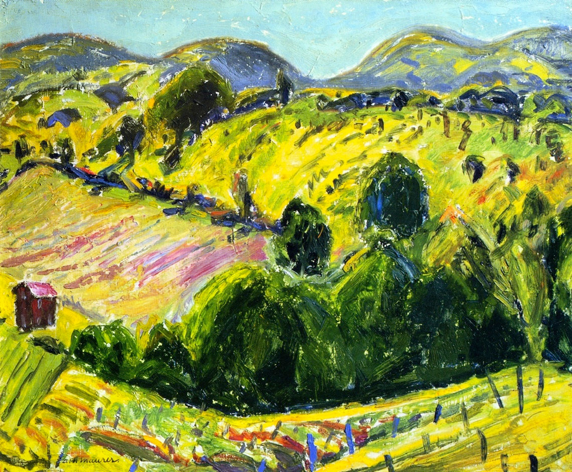 Fauve Landscape with Rolling Hills by Alfred Henry Maurer,A3(16x12")Poster