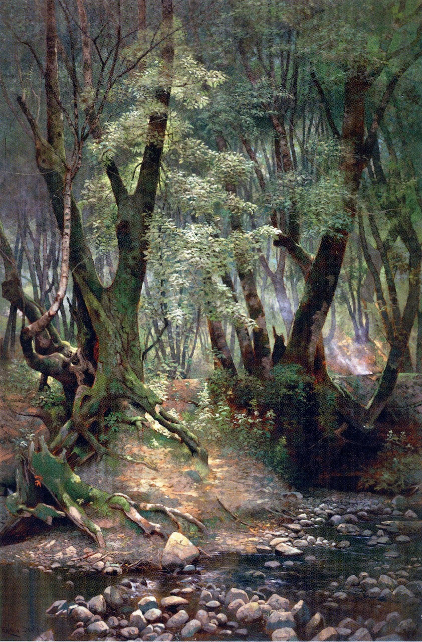 Strawberry Creek, vintage artwork by Edwin Deakin, 12x8" (A4) Poster