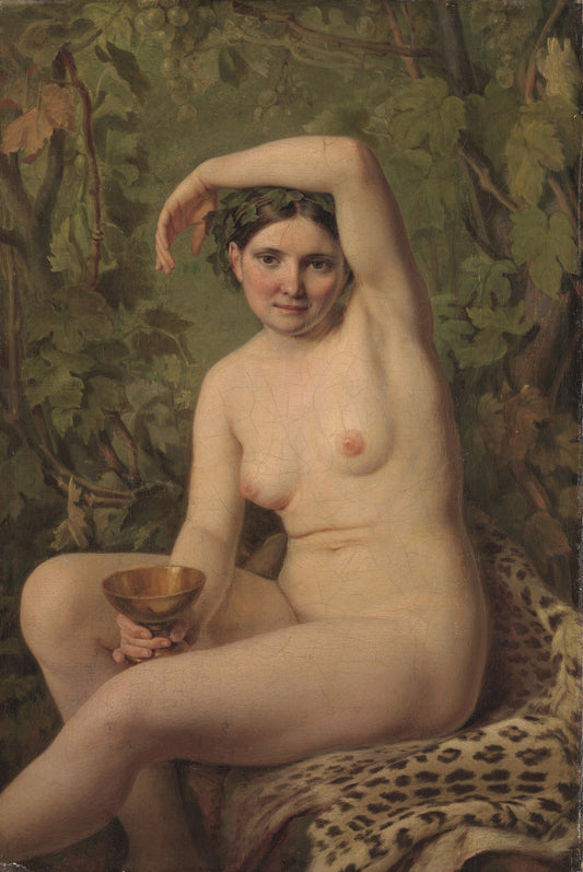 The Female Bacchate, vintage artwork by Alexei Venetsianov, 12x8" (A4) Poster