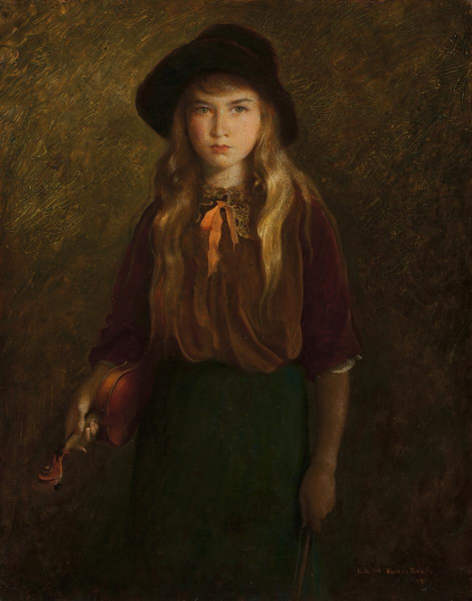 The Young Violinist by George de Forest Brush,A3(16x12")Poster