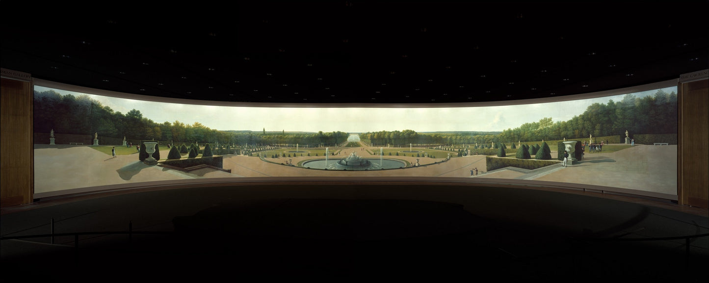 Panoramic View of the Palace and Gardens of Versailles, vintage artwork by John Vanderlyn, 12x8" (A4) Poster