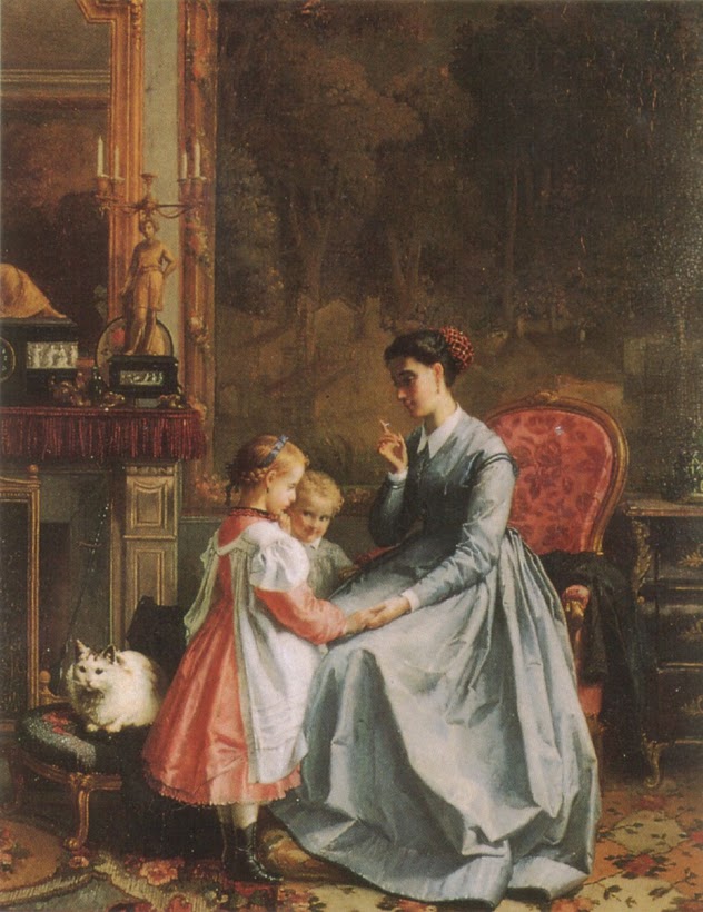 The New Nanny, vintage artwork by Francois-Louis Lanfant de Metz, A3 (16x12") Poster Print