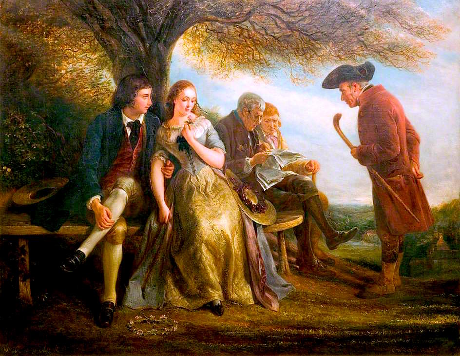 The Hawthorn Bush, vintage artwork by Charles West Cope, A3 (16x12") Poster Print