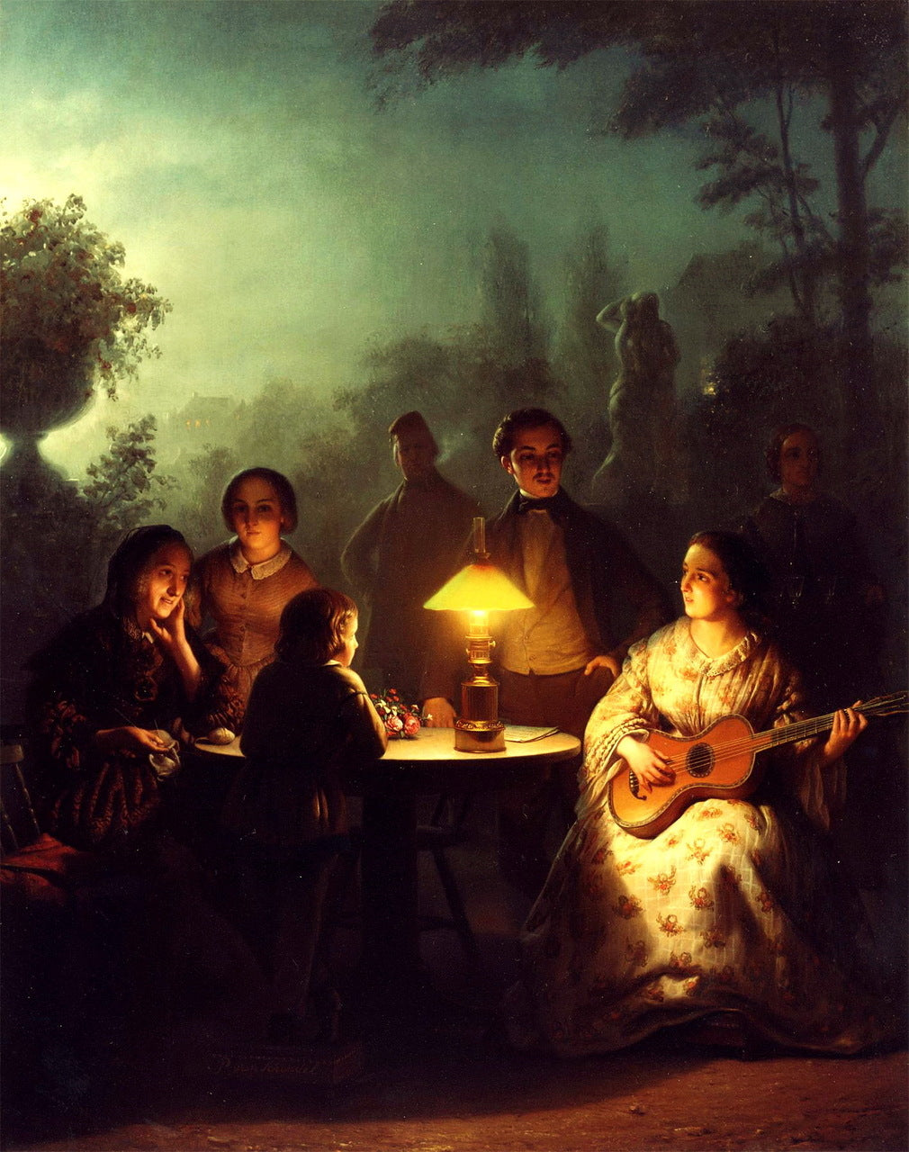 Music by  Сandlelight, vintage artwork by Petrus van Schendel, A3 (16x12") Poster Print