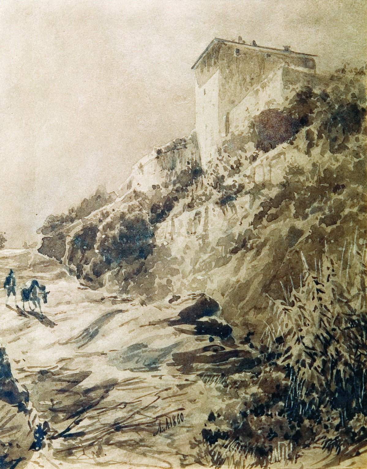 Crimean Landscape, vintage artwork by Lev Lagorio, 12x8" (A4) Poster